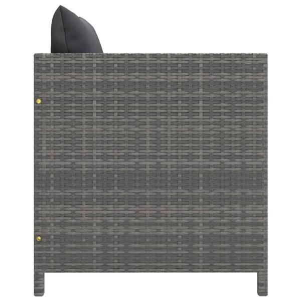 12-tlg. Garten-Lounge-Set mit Kissen Poly Rattan Grau