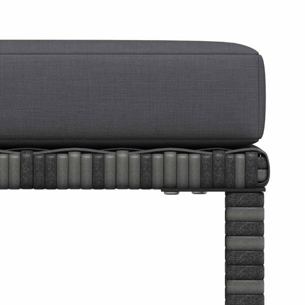 Modular-Fußhocker mit Kissen Grau Poly Rattan