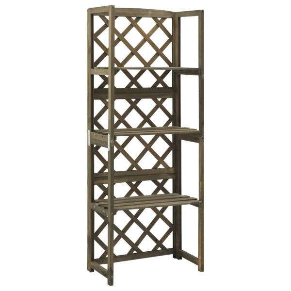 ARDEBO.de - Spalier mit Ablagen Grau 55x30x140 cm Massivholz Tanne