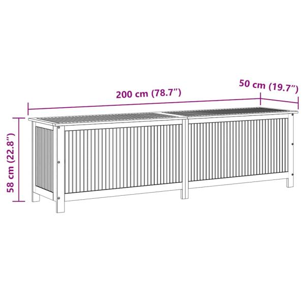 Garten-Aufbewahrungsbox 200x50x58 cm Massivholz Akazie