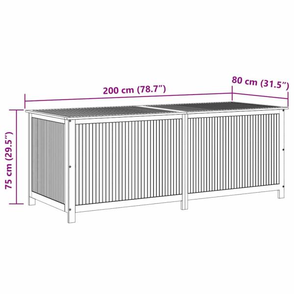 Garten-Aufbewahrungsbox 200x80x75 cm Massivholz Akazie