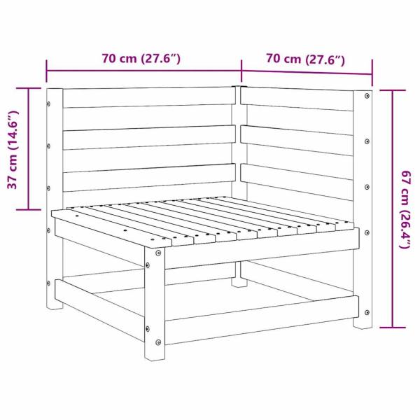 2-tlg. Garten-Lounge-Set Grau Kiefer Massivholz