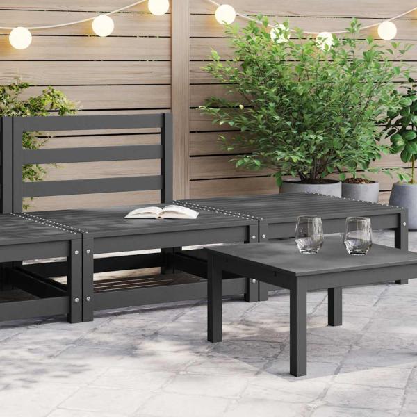 ARDEBO.de - 2-tlg. Garten-Lounge-Set Grau Kiefer Massivholz