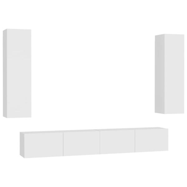 4-tlg. TV-Schrank-Set Weiß Holzwerkstoff