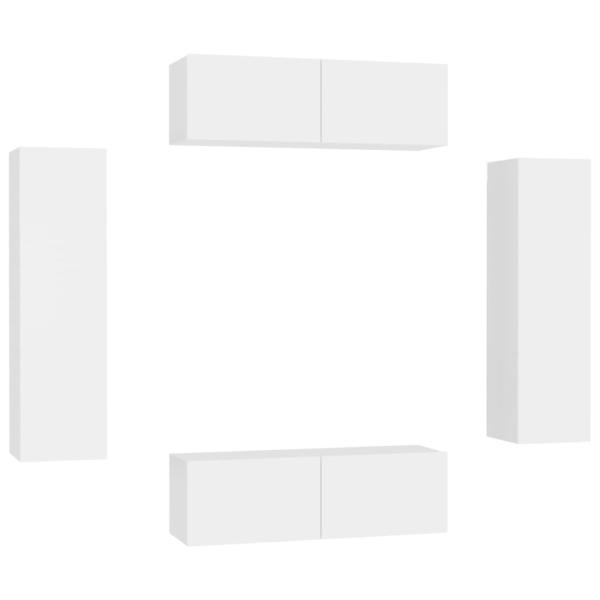 4-tlg. TV-Schrank-Set Weiß Holzwerkstoff