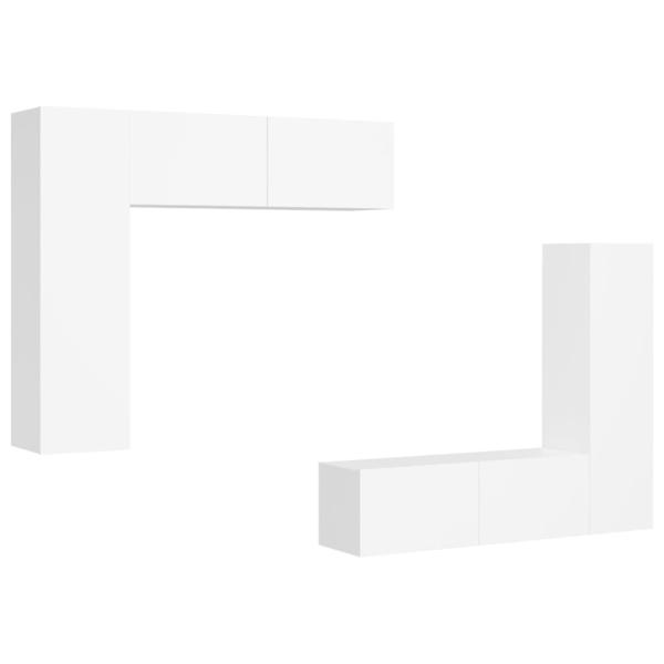 4-tlg. TV-Schrank-Set Weiß Holzwerkstoff