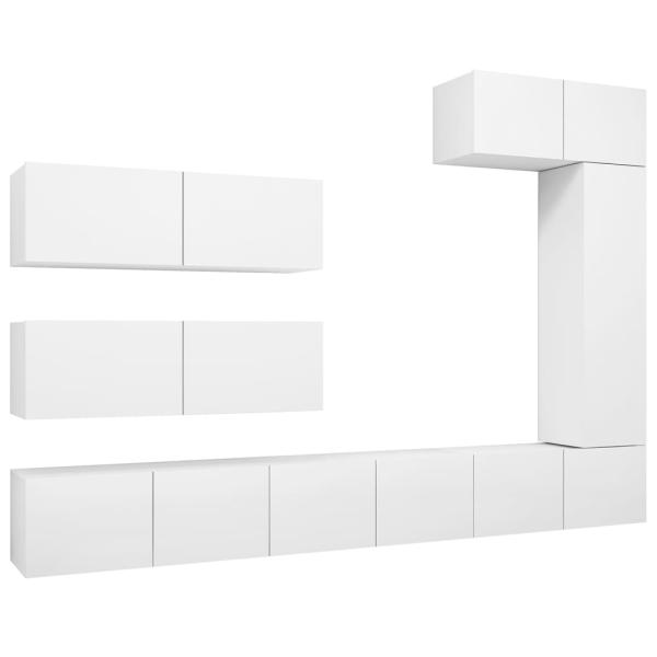 7-tlg. TV-Schrank-Set Weiß Holzwerkstoff