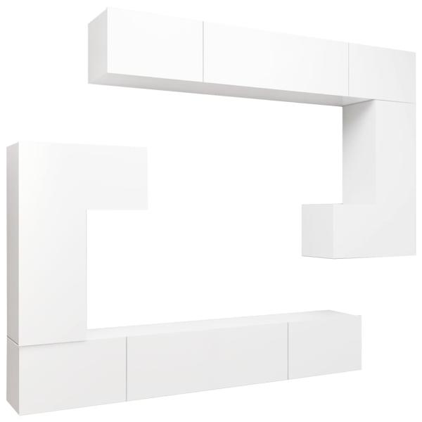 8-tlg. TV-Schrank-Set Weiß Holzwerkstoff