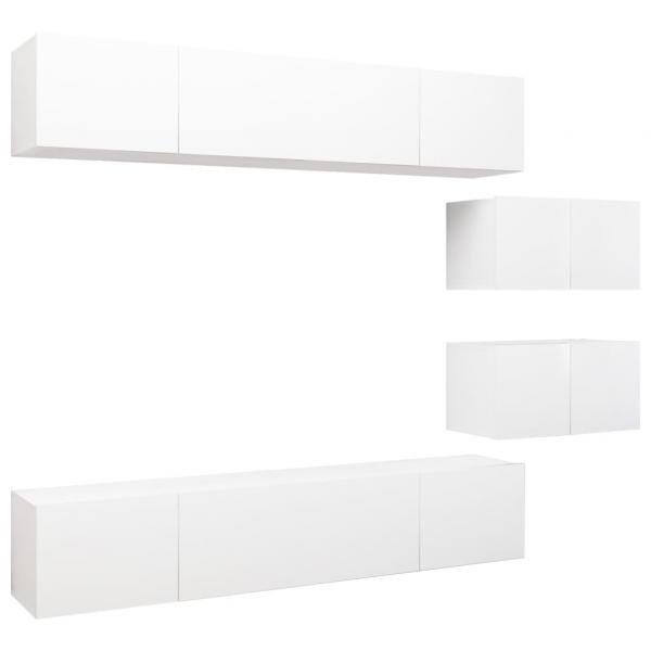 6-tlg. TV-Schrank-Set Weiß Holzwerkstoff