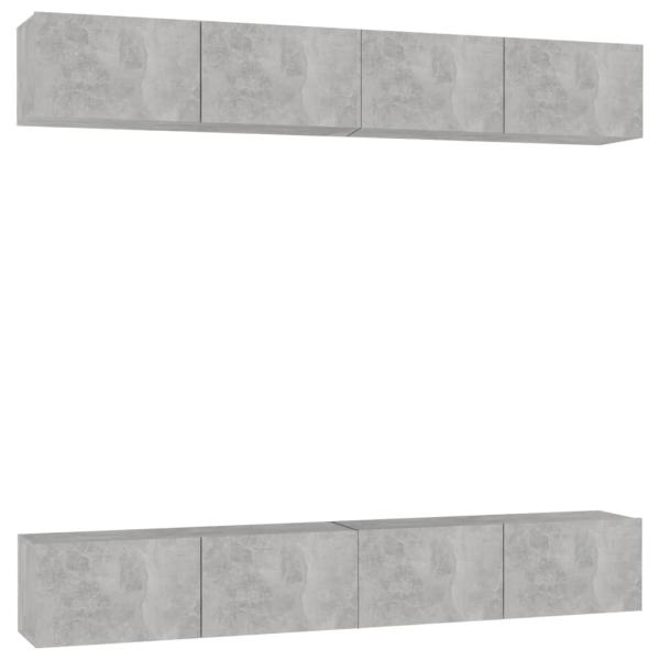 TV-Schränke 4 Stk. Betongrau 100x30x30 cm Holzwerkstoff