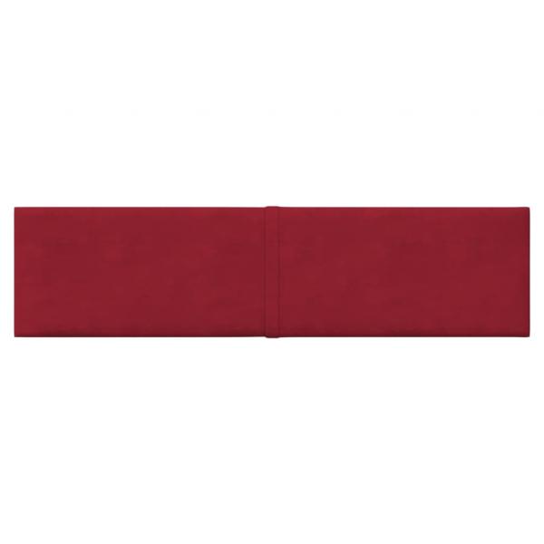 Wandpaneele 12 Stk. Weinrot 60x15 cm Samt 1,08 m²