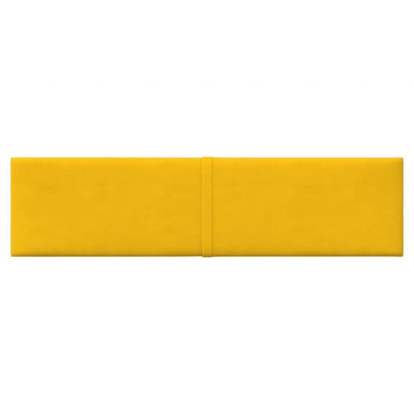 Wandpaneele 12 Stk. Gelb 60x15 cm Samt 1,08 m²