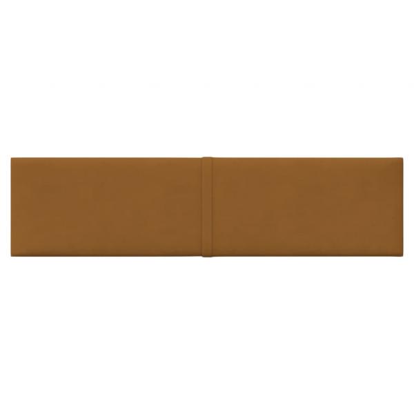 Wandpaneele 12 Stk. Braun 60x15 cm Samt 1,08 m²