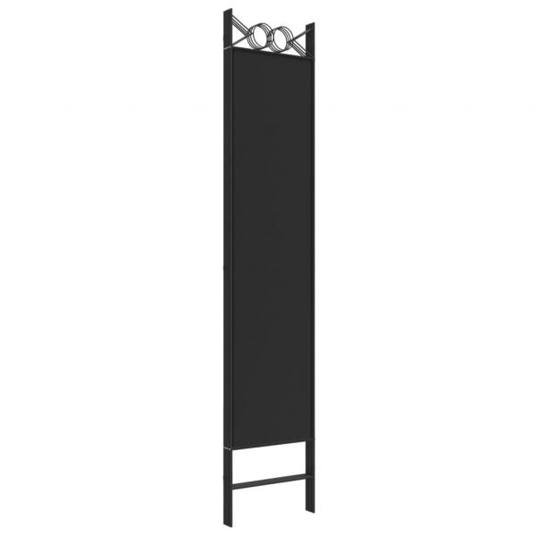 4-tlg. Paravent Schwarz 160x200 cm Stoff