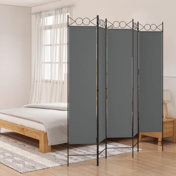 ARDEBO.de - 5-tlg. Paravent Anthrazit 200x200 cm Stoff