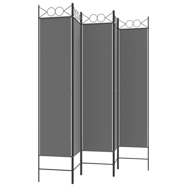 5-tlg. Paravent Anthrazit 200x200 cm Stoff