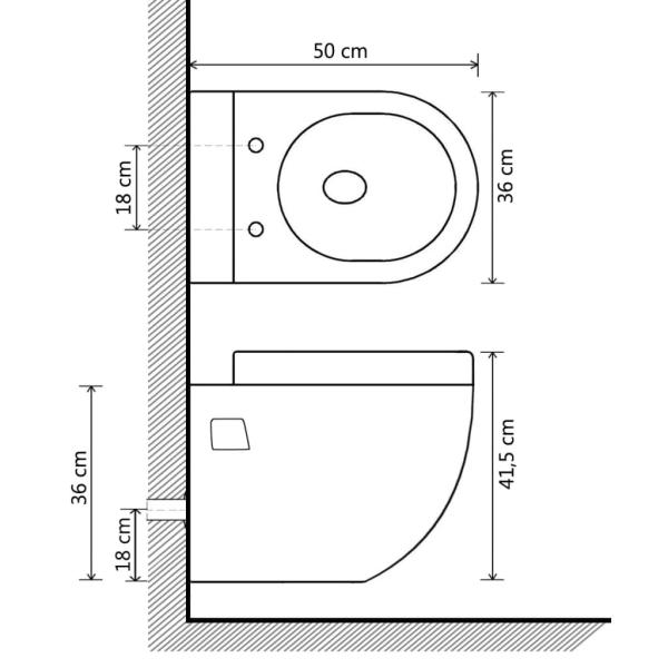 Hänge-Toilette mit Unterputzspülkasten Keramik