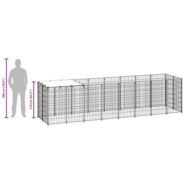 Hundezwinger Schwarz 4,84 m² Stahl  