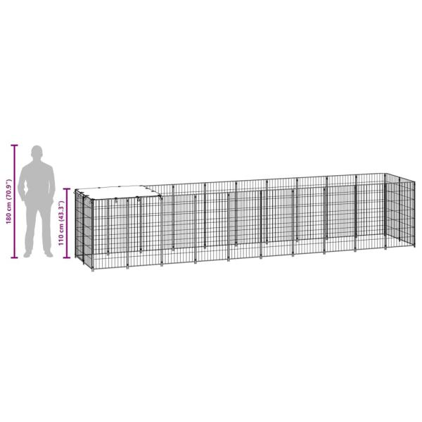 Hundezwinger Schwarz 6,05 m² Stahl   