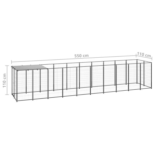 Hundezwinger Schwarz 6,05 m² Stahl   