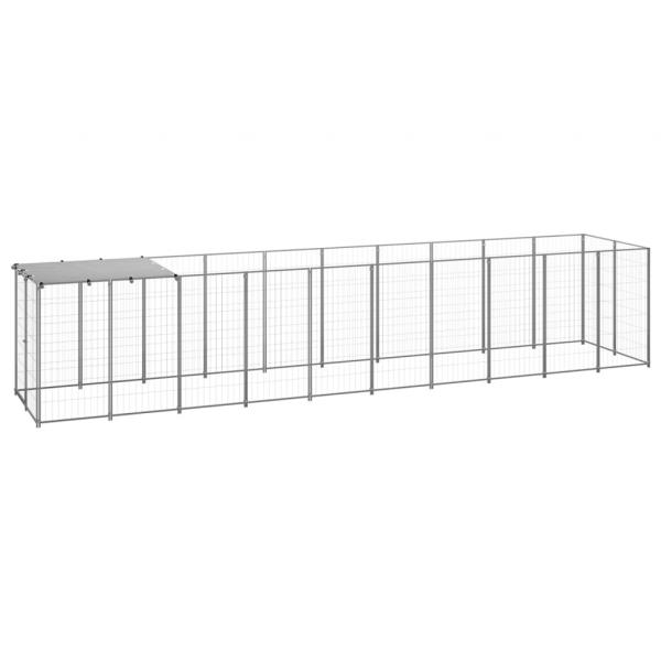 ARDEBO.de - Hundezwinger Silbern 6,05 m² Stahl  