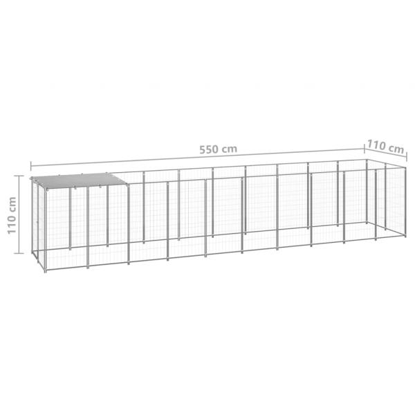 Hundezwinger Silbern 6,05 m² Stahl  