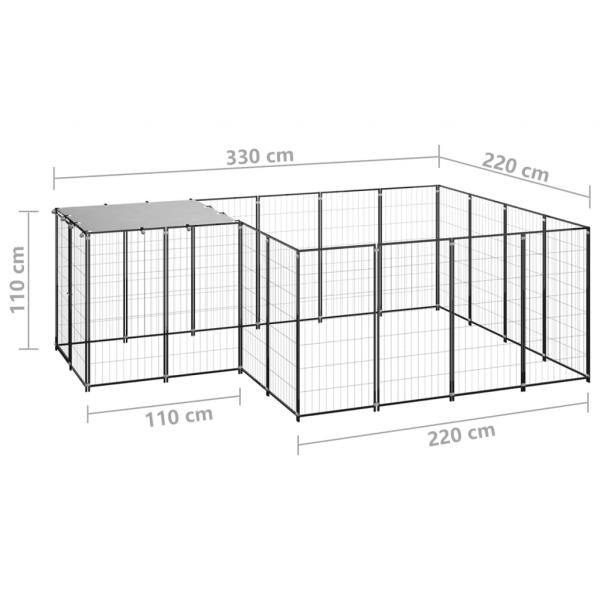 Hundezwinger Schwarz 6,05 m² Stahl