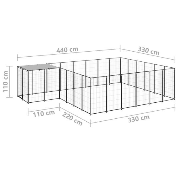 Hundezwinger Schwarz 12,1 m² Stahl