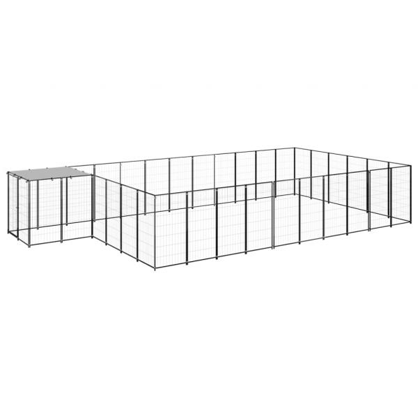 ARDEBO.de - Hundezwinger Schwarz 19,36 m² Stahl  