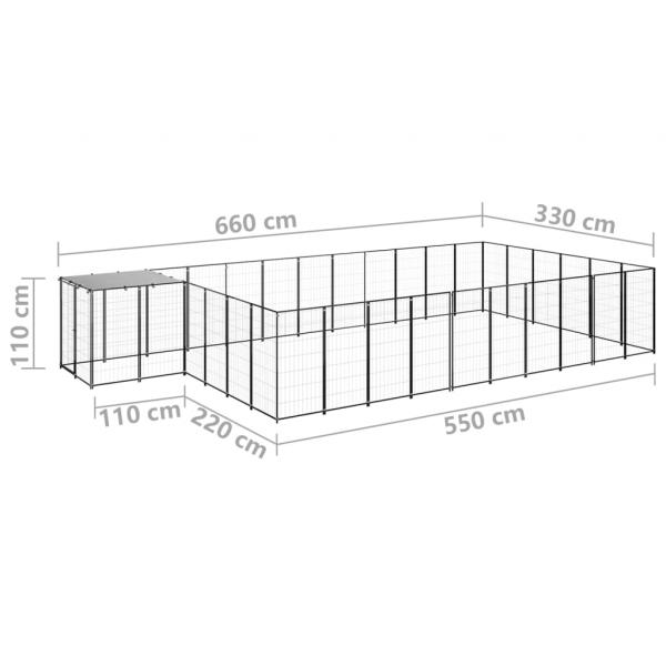 Hundezwinger Schwarz 19,36 m² Stahl  