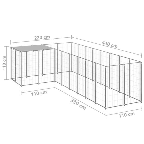 Hundezwinger Silbern 6,05 m² Stahl  