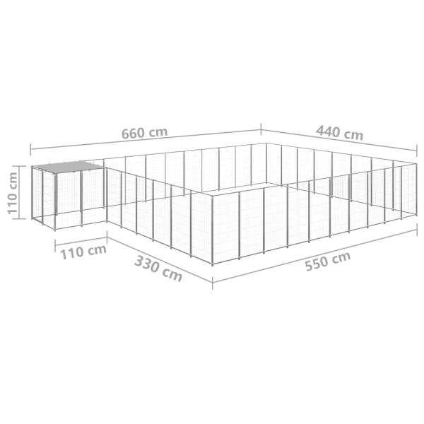 Hundezwinger Silbern 25,41 m² Stahl  