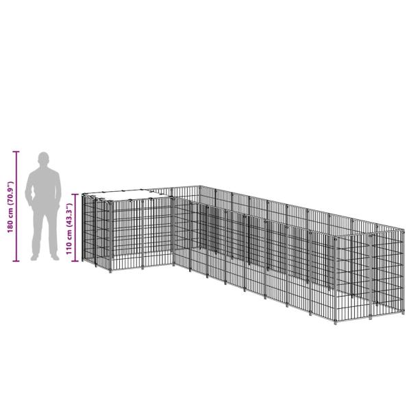 Hundezwinger Schwarz 7,26 m² Stahl  