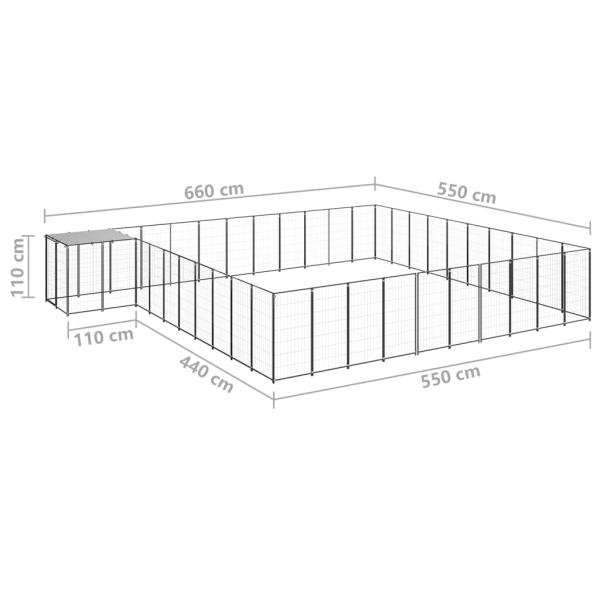 Hundezwinger Schwarz 31,46 m² Stahl  
