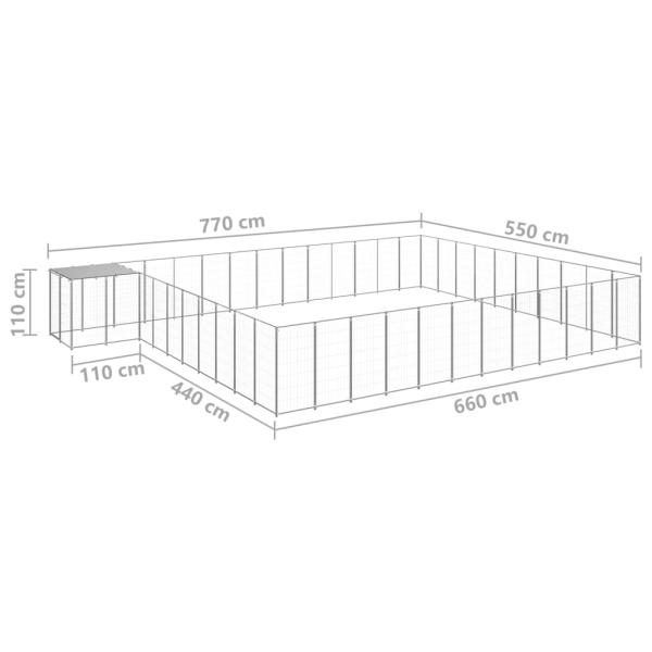 Hundezwinger Silbern 37,51 m² Stahl  