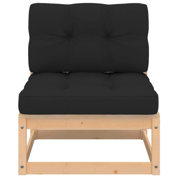 4-tlg. Garten-Lounge-Set mit Kissen Massivholz Kiefer