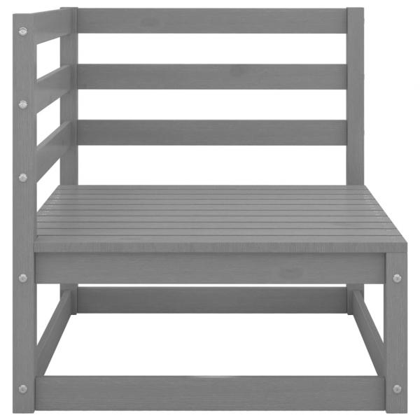 2-tlg. Garten-Lounge-Set mit Kissen Grau Kiefer Massivholz