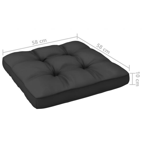 2-tlg. Garten-Lounge-Set mit Kissen Grau Kiefer Massivholz