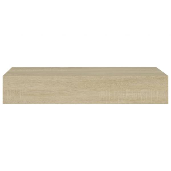 Wandregal mit Schublade Eichen-Optik 60x23,5x10 cm MDF
