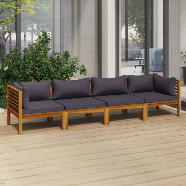 ARDEBO.de - 4-Sitzer-Gartensofa mit Kissen Massivholz Akazie