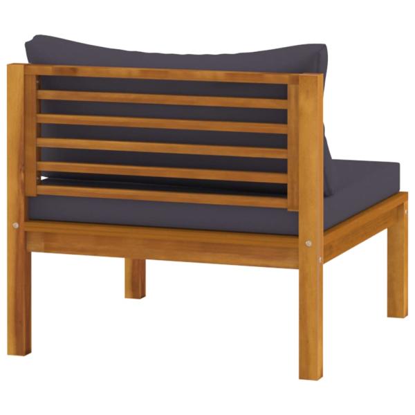 3-tlg. Garten-Lounge-Set mit Auflagen Massivholz Akazie