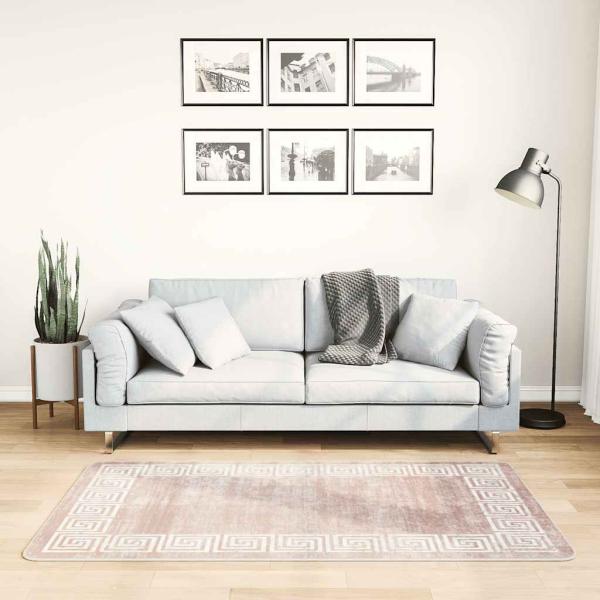 ARDEBO.de - Teppich Waschbar 80x150 cm Beige Rutschfest