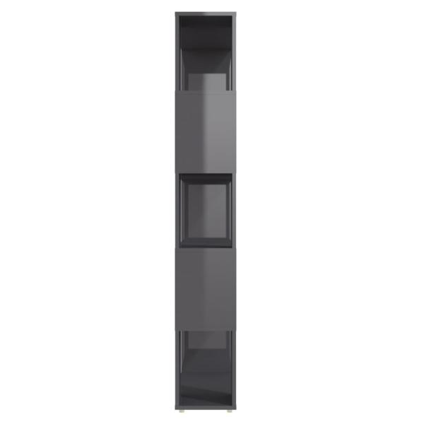 Bücherregal Raumteiler Hochglanz-Grau 80x24x155cm Holzwerkstoff