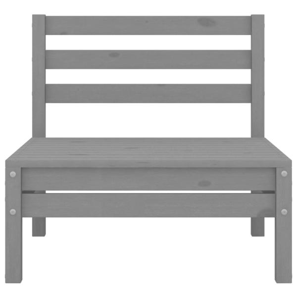 3-tlg. Garten-Lounge-Set Grau Massivholz Kiefer