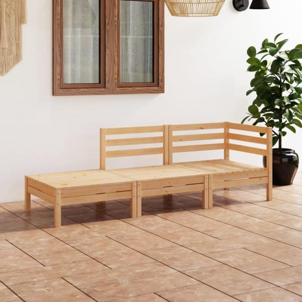 ARDEBO.de - 3-tlg. Garten-Lounge-Set Massivholz Kiefer