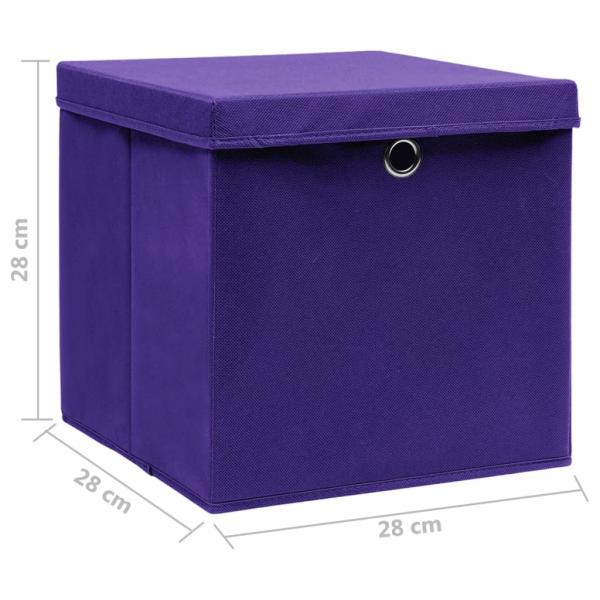 Aufbewahrungsboxen mit Deckeln 10 Stk. 28x28x28 cm Lila