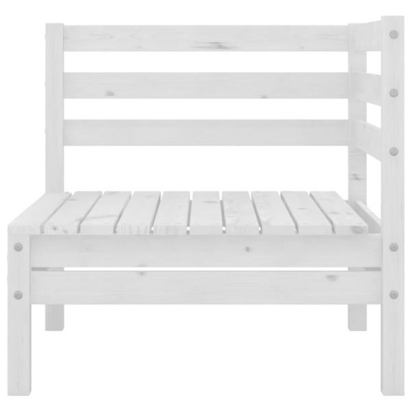 Garten-Ecksofas 2 Stk. Weiß Massivholz Kiefer 