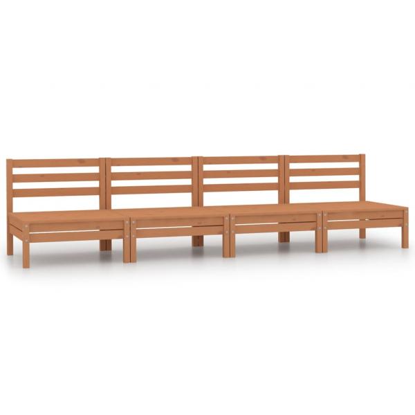 ARDEBO.de - Garten-Mittelsofas 4 Stk. Honigbraun Massivholz Kiefer