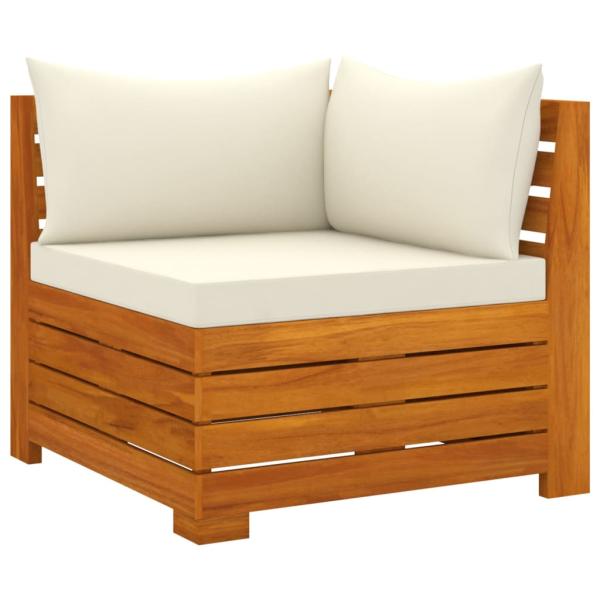 2-Sitzer-Gartensofa mit Kissen Massivholz Akazie
