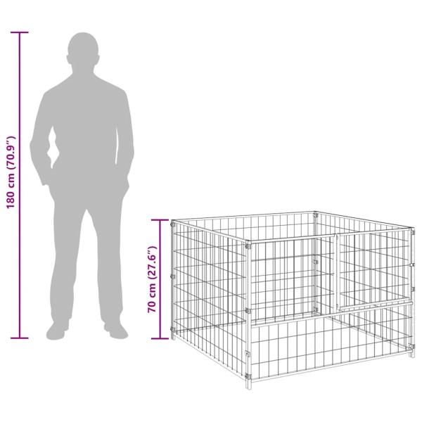 Hundezwinger Schwarz 100x100x70 cm Stahl
